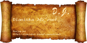 Dianiska József névjegykártya