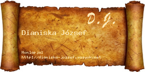 Dianiska József névjegykártya