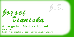 jozsef dianiska business card